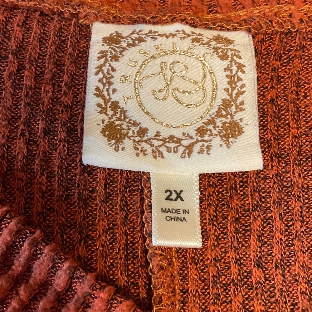 Women's Rust V-Neck Blouse - Picture 5 of 7